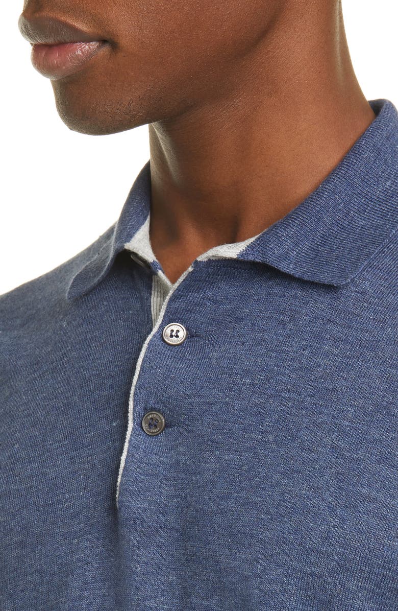 Brunello Cucinelli Linen & Cotton Polo Shirt, Alternate, color,