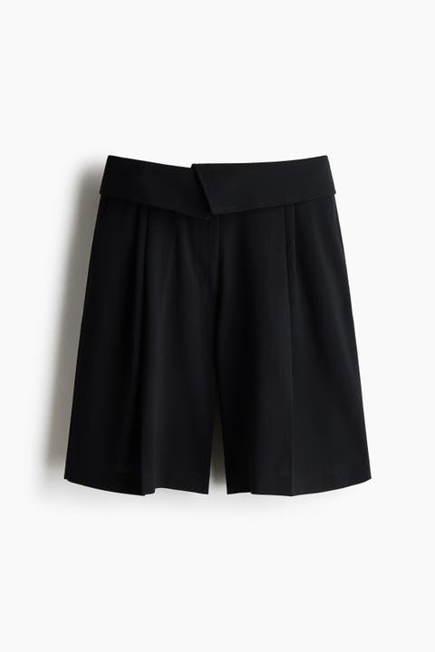Foldover-waist Bermuda Shorts