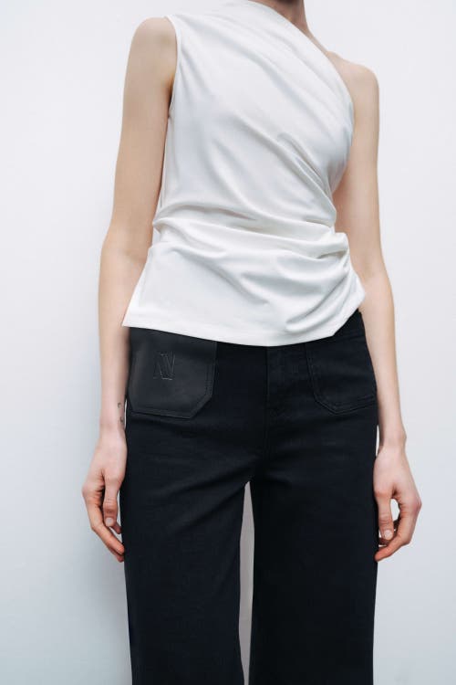 Shop Nocturne Shirred Detailed Blouse In Ivory
