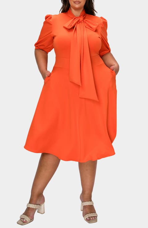 Carina Donna Fit & Flare Midi Dress (Plus)