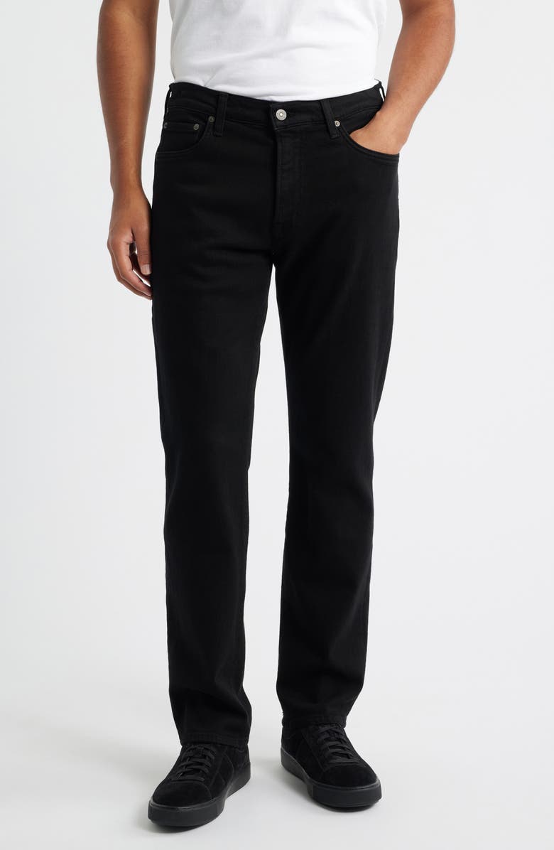 Citizens of Humanity Elijah Relaxed Straight Leg Stretch Cotton & Cashmere Jeans, Main, color, Starless Black