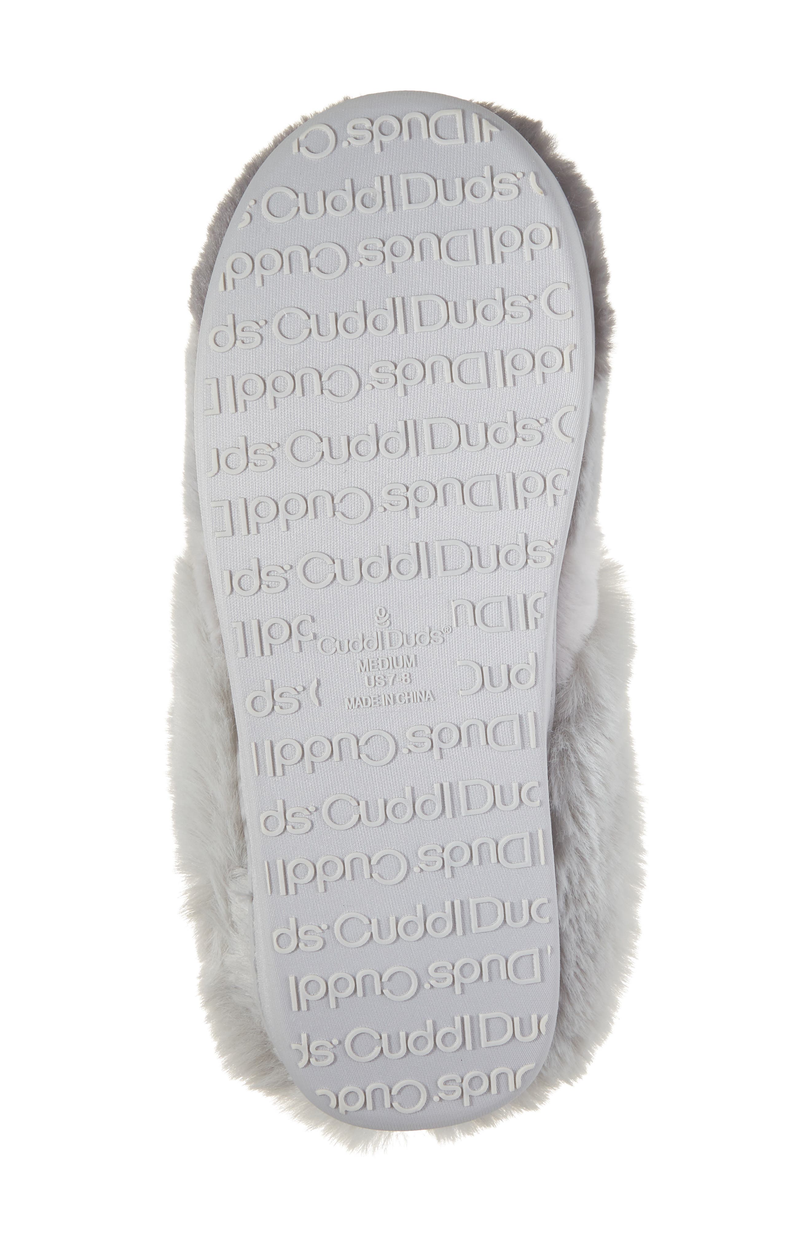 Colorblocked Faux Fur Scuff Slipper, Alternate, color, HIGH RISE