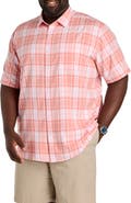 Harbor Bay by DXL Big & Tall Microfiber Medium Plaid Sport Shirt V5