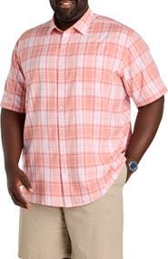 Harbor Bay by DXL Big & Tall Microfiber Medium Plaid Sport Shirt V5