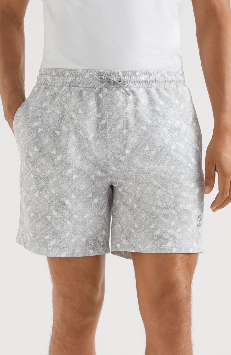 Brunello Cucinelli Paisley swim shorts, Alternate, color, 