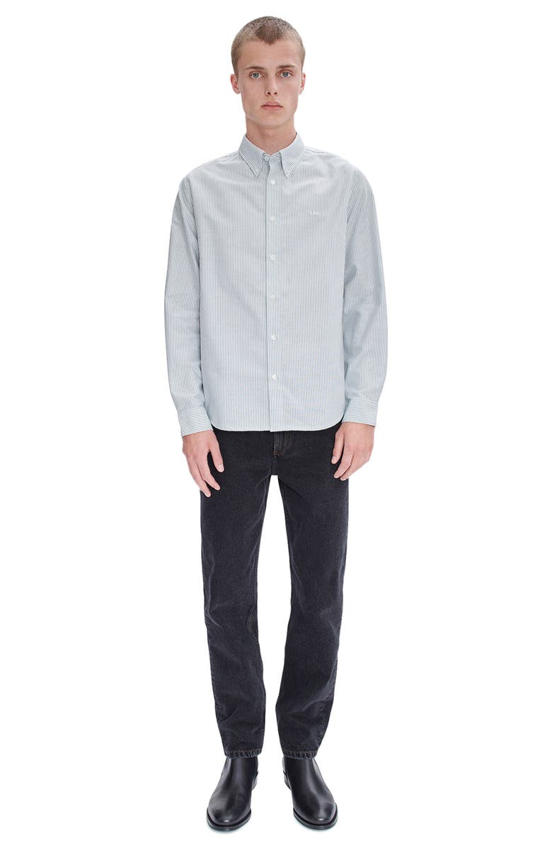 A.P.C. Chemise Greg Stripe Organic Cotton Button-Down Shirt, Alternate, color, 