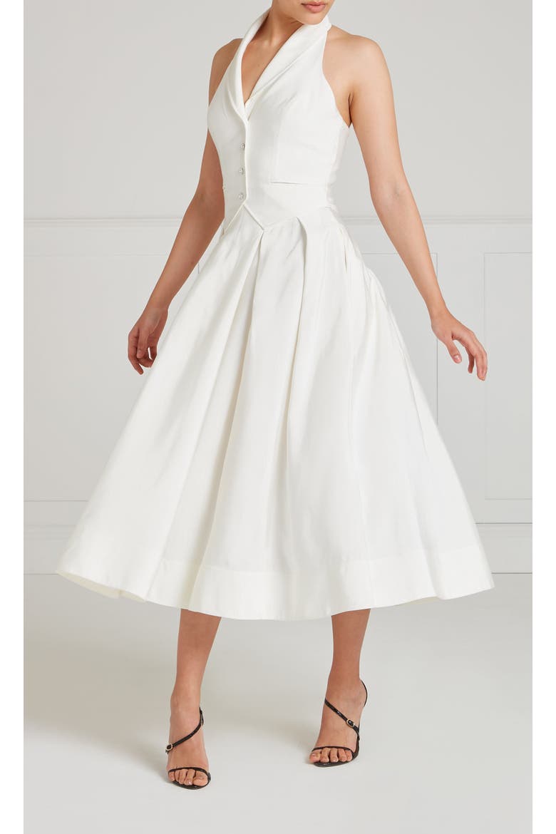 Elodie Halter Dress, Alternate, color, Ivory