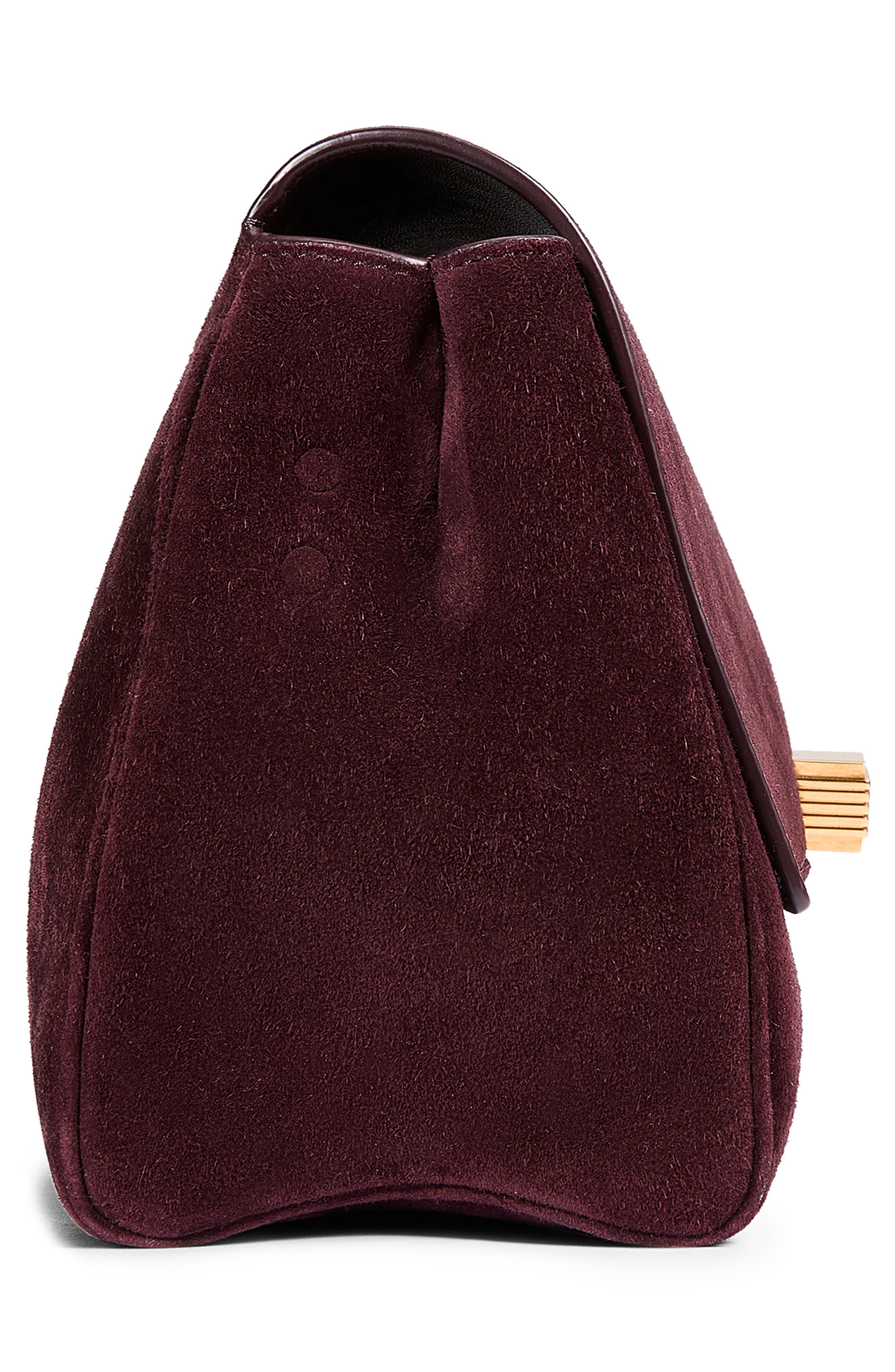 Khaite Audrey Suede Crossbody Bag, Alternate, color, Eggplant