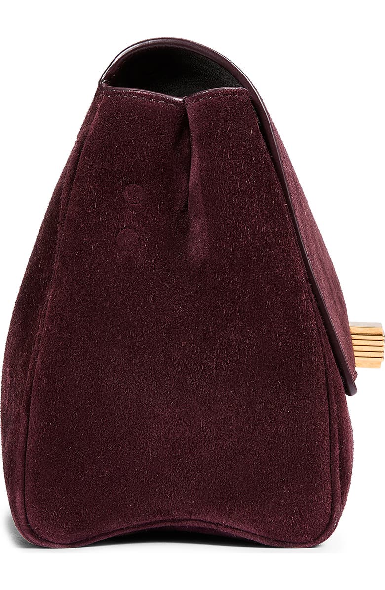 Khaite Audrey Suede Crossbody Bag, Alternate, color, Eggplant