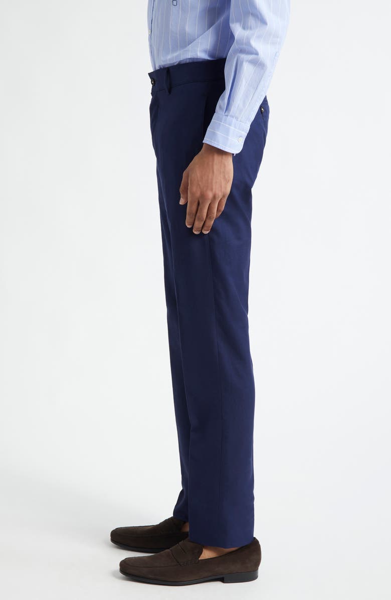 Massimo Alba Slim Fit Flat Front Pants, Alternate, color, Dark Blue