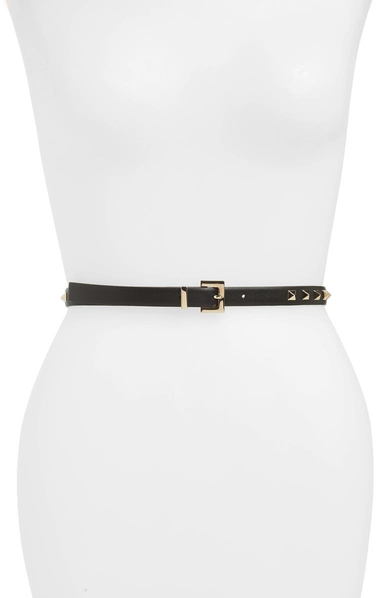 Valentino Garavani Rockstud Leather Belt, Main, color,