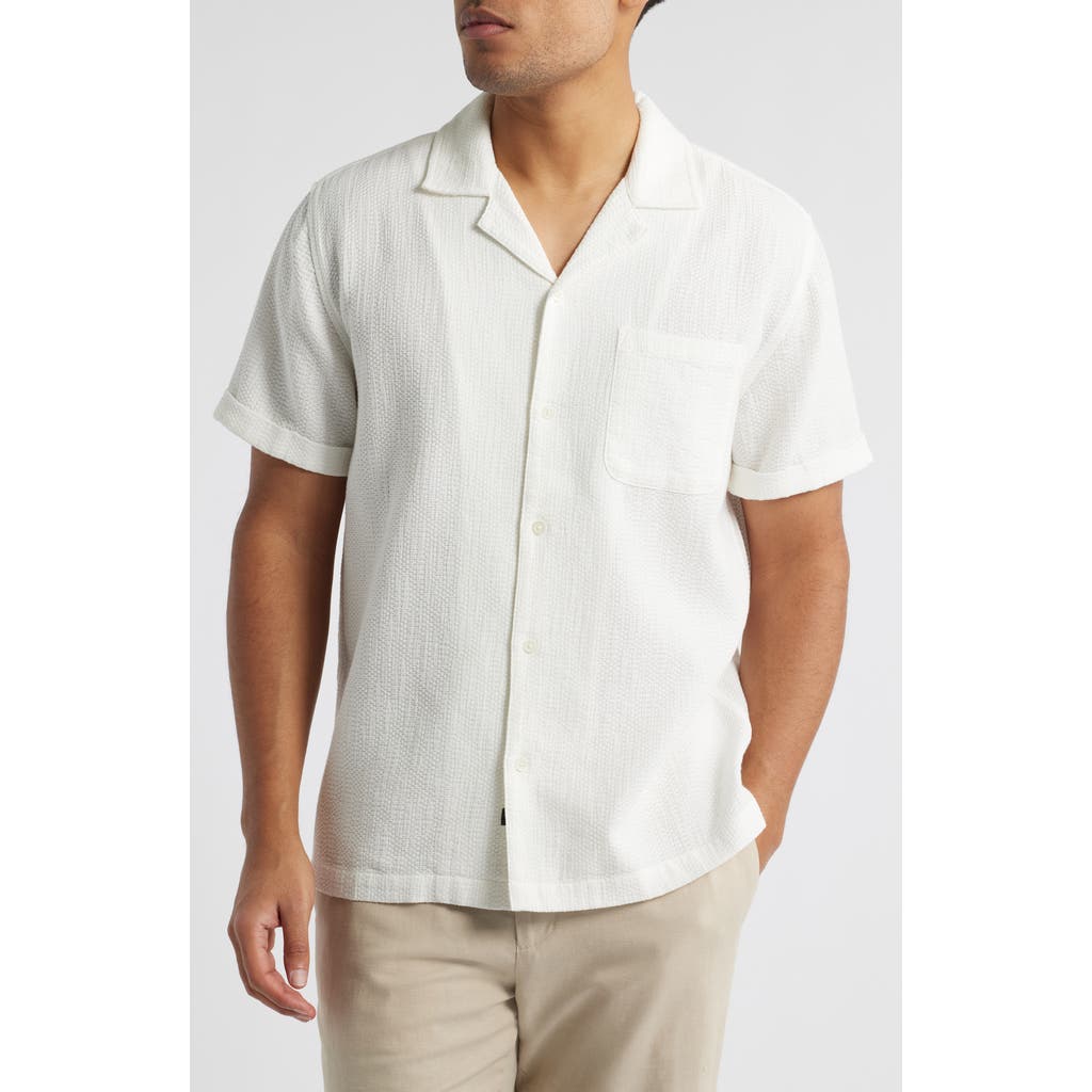 Rails Haney Textured Short Sleeve Cotton Button-up Shirt