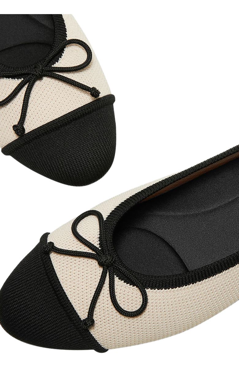 VIVAIA Almond-Toe Bow Flats, Alternate, color, Cream Ivory Black