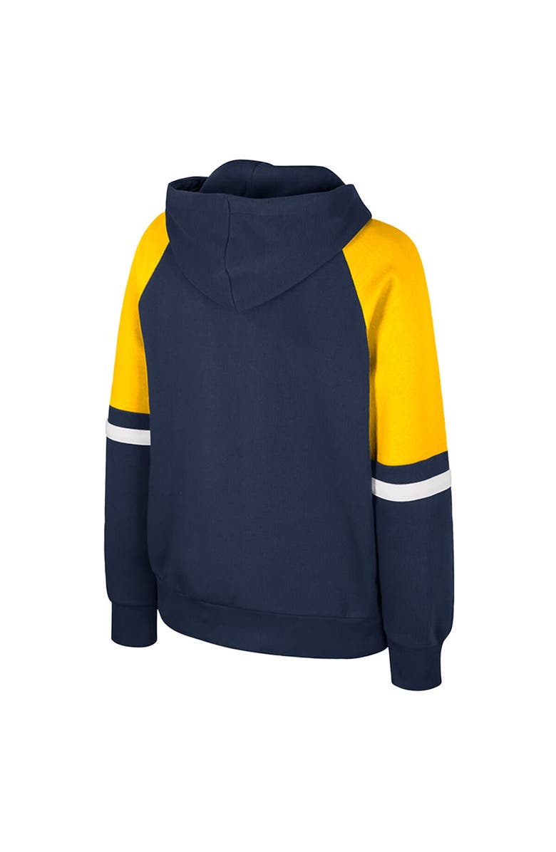 COLOSSEUM Women's Colosseum Navy Michigan Wolverines Oversized Colorblock Pullover Hoodie, Alternate, color, Navy