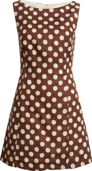 Faithfull the Brand Lydie Polka Dot Linen Minidress