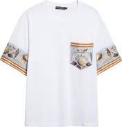 Dolce&Gabbana Shell Print Cotton & Silk T-Shirt