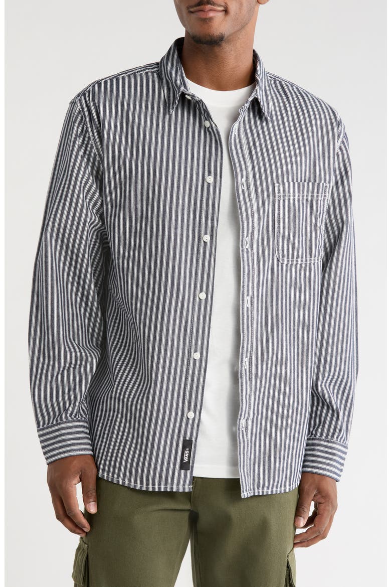 Lawson Stripe Cotton Button-Up Shirt, Main, color, PARISIAN NIGHT