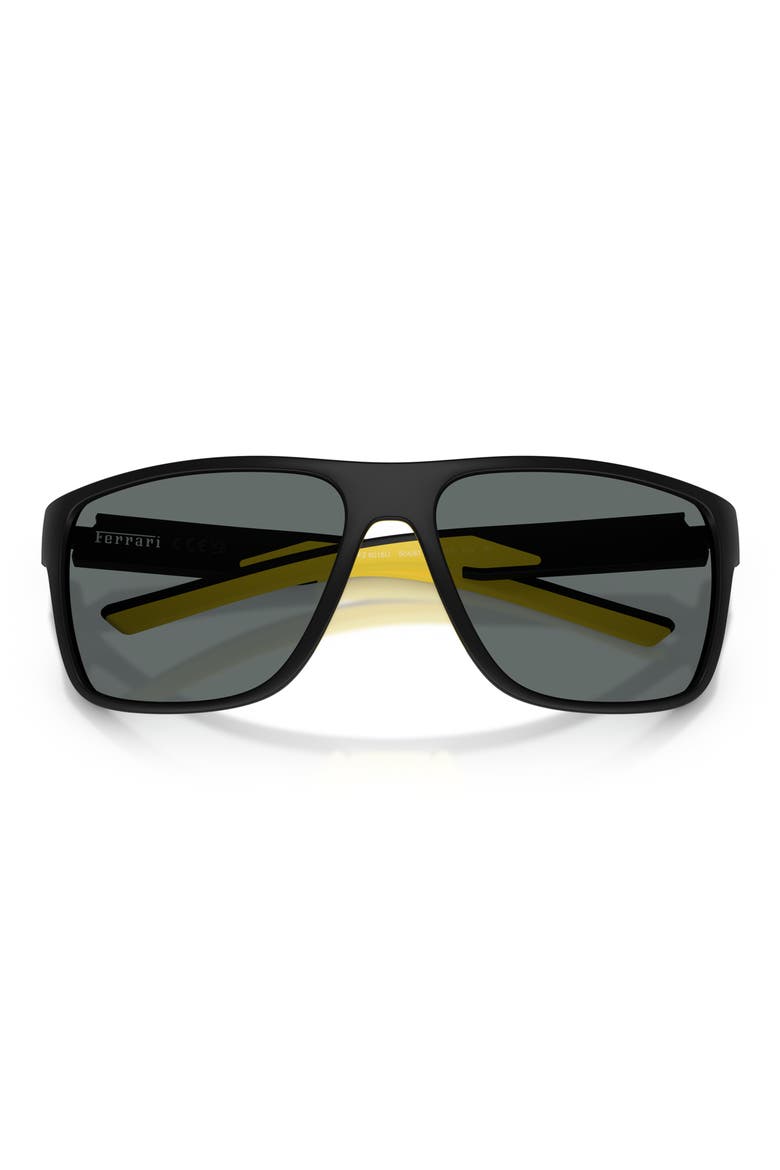 63mm Polarized Pillow Sunglasses, Alternate, color, MATTE BLACK