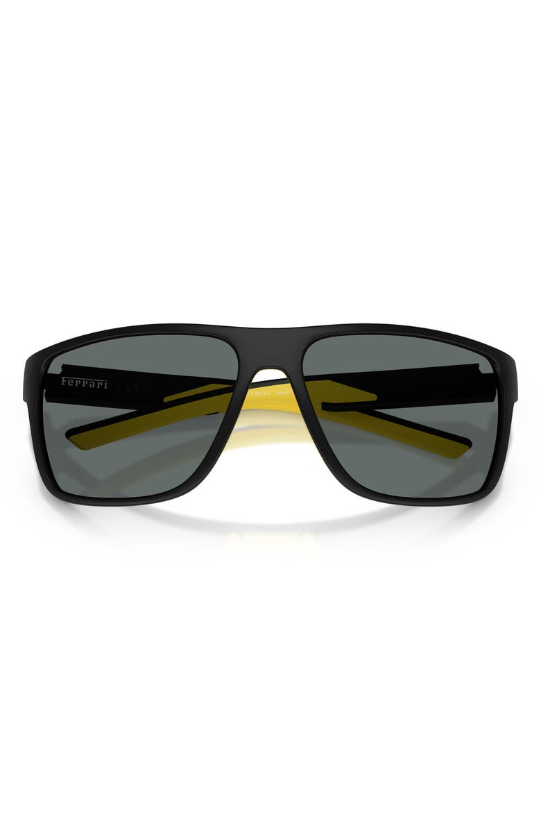 Scuderia Ferrari 63mm Polarized Pillow Sunglasses, Alternate, color, Matte Black