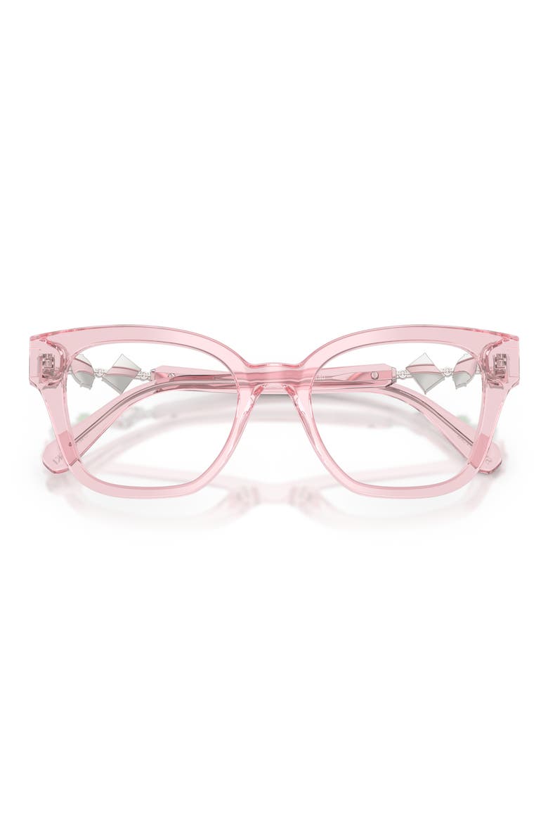 52mm Square optical glasses, Alternate, color, TRANSPARENT PINK / DEMO LENS
