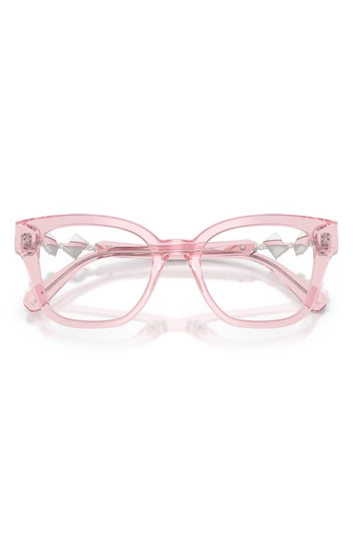 Swarovski 50mm Small Square Optical Glasses In Pink