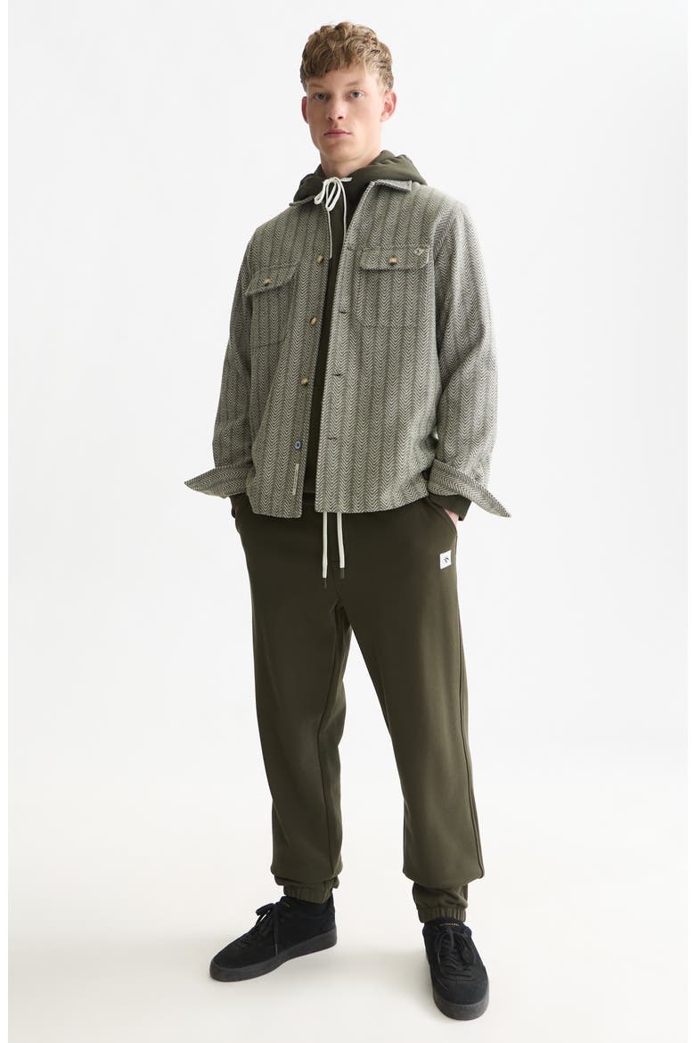 Herringbone Jacquard Relaxed Fit Shirt, Alternate, color, DARK FOREST