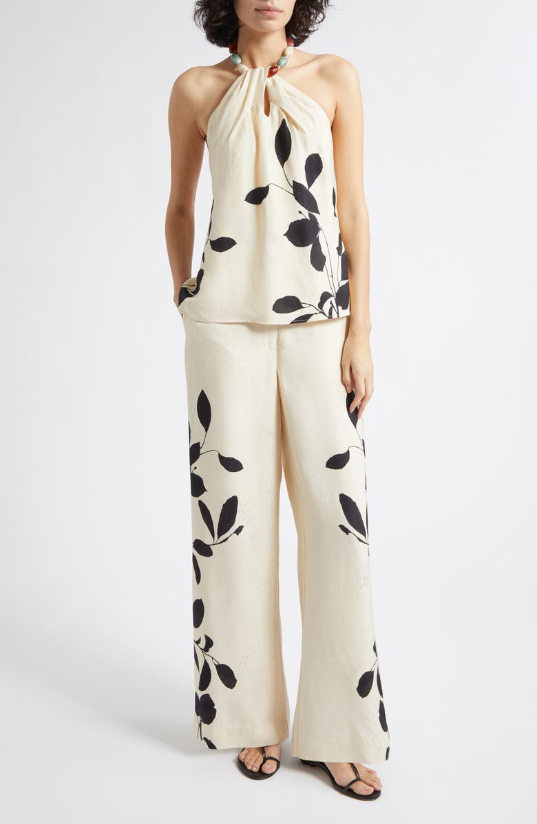 Reiss Delilah Wide Leg Pants, Alternate, color, Ivory/ Black