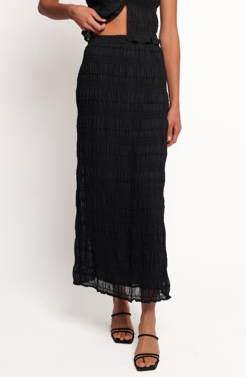 Valana Shirred Maxi Skirt