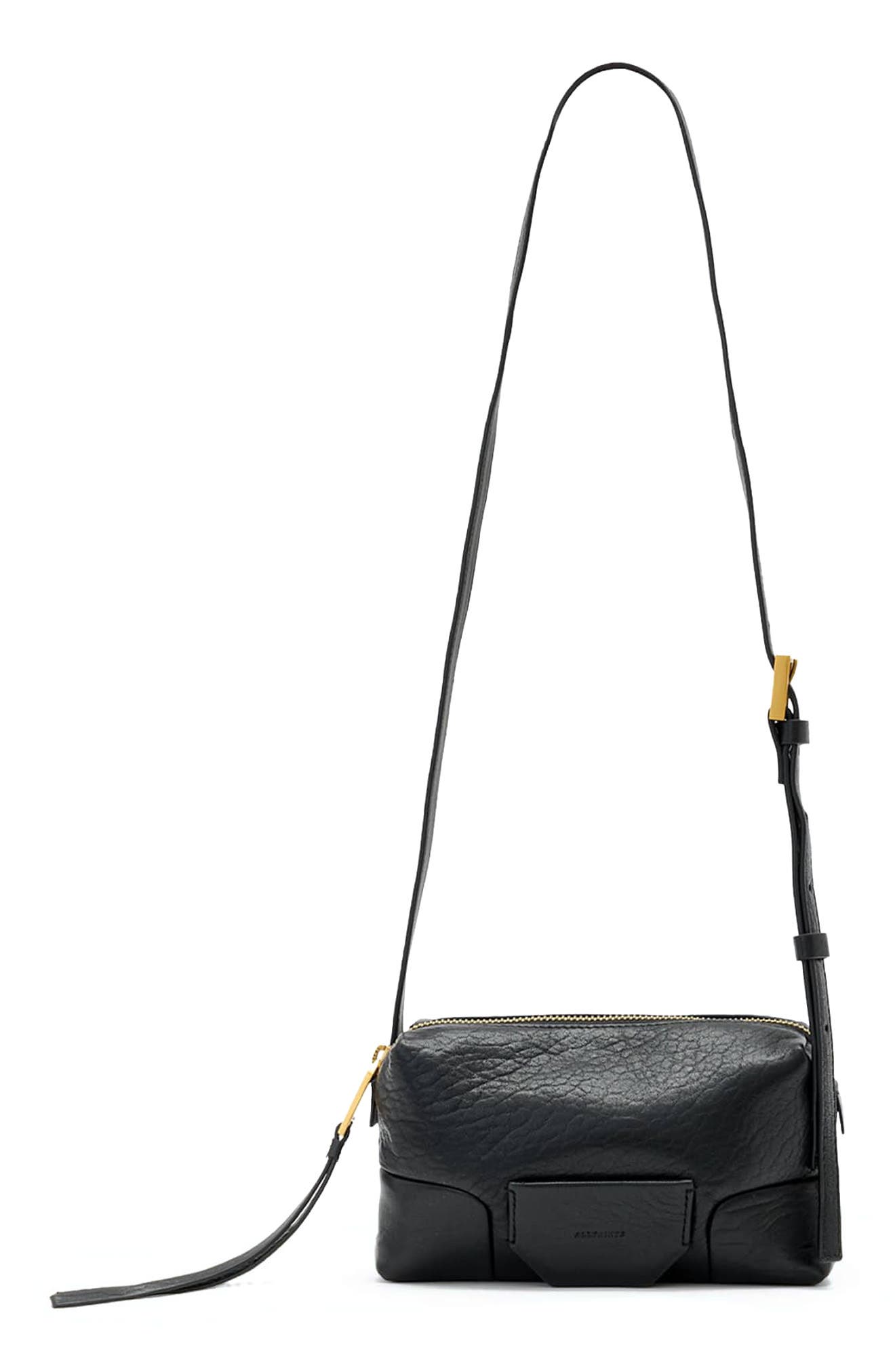 AllSaints Micro Ares Crossbody Bag, Main, color, Black