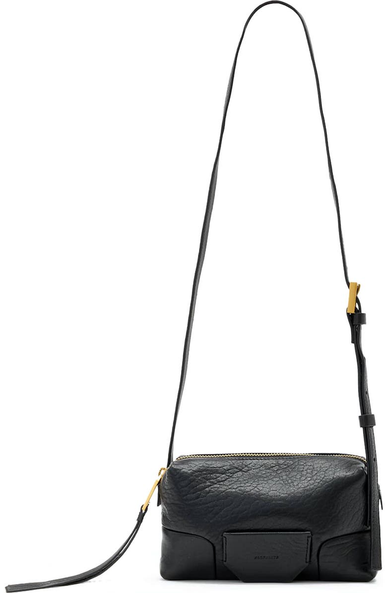 AllSaints Micro Ares Crossbody Bag, Main, color, Black