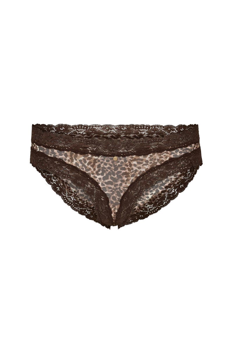 Adore Me Akari Bikini Panties, Alternate, color, Animal Brown