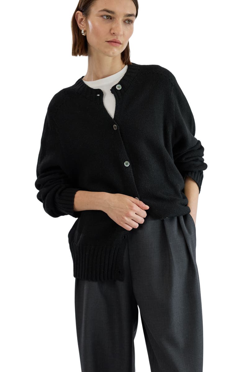 Almina Concept Knit Cardigan, Alternate, color, Black