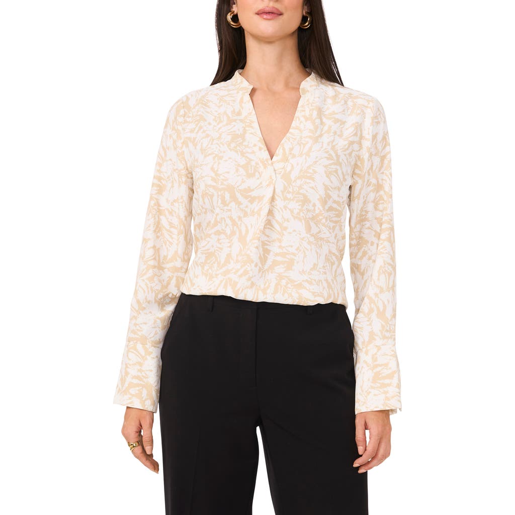 VINCE CAMUTO VINCE CAMUTO FLORAL SPLIT NECK TOP
