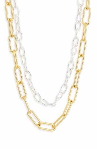 Argento Vivo Sterling Silver Two-Tone Mixed Chain Layered Necklace