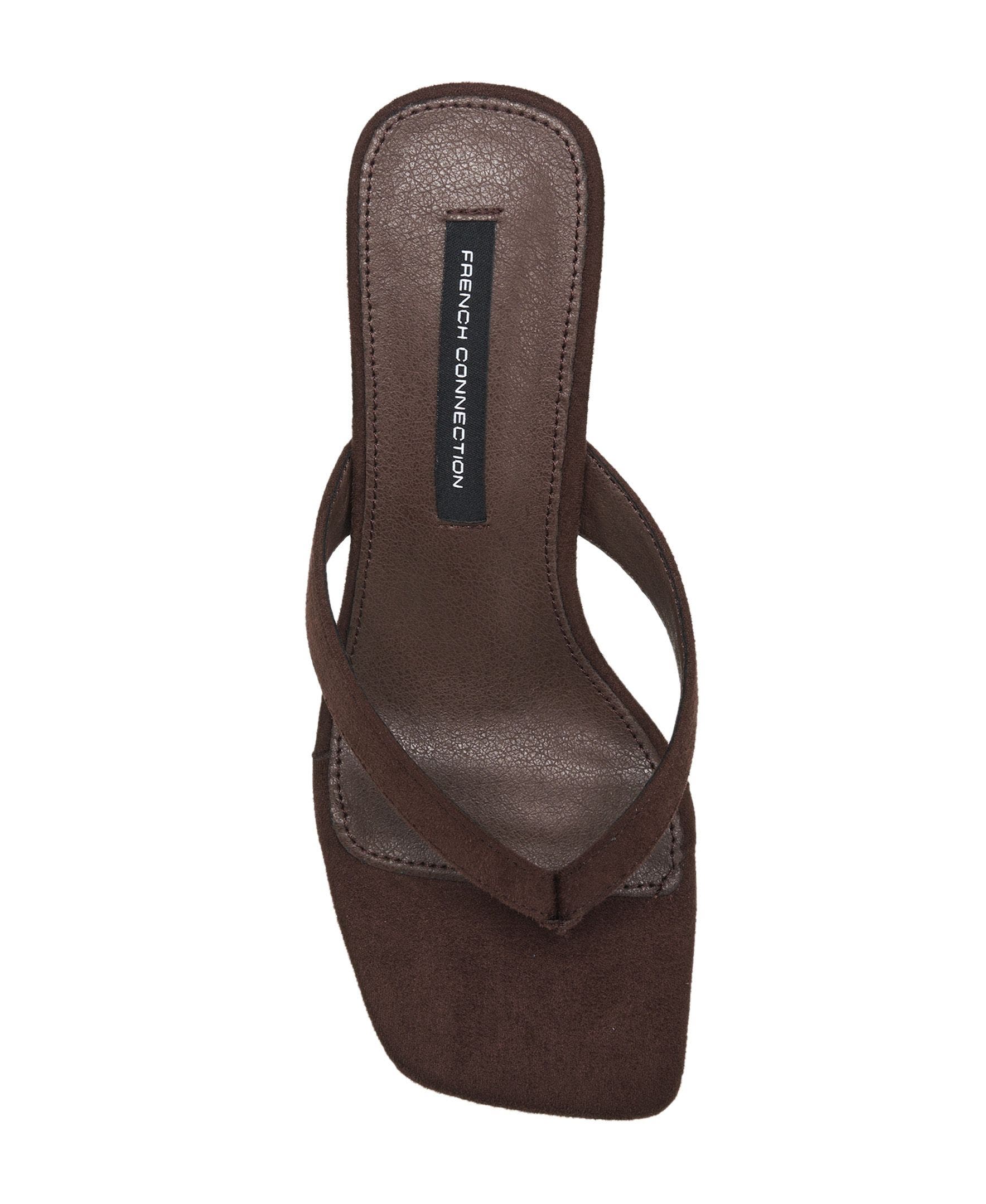 Trinity Faux Suede Thong Kitten Heel, Alternate, color, Brown