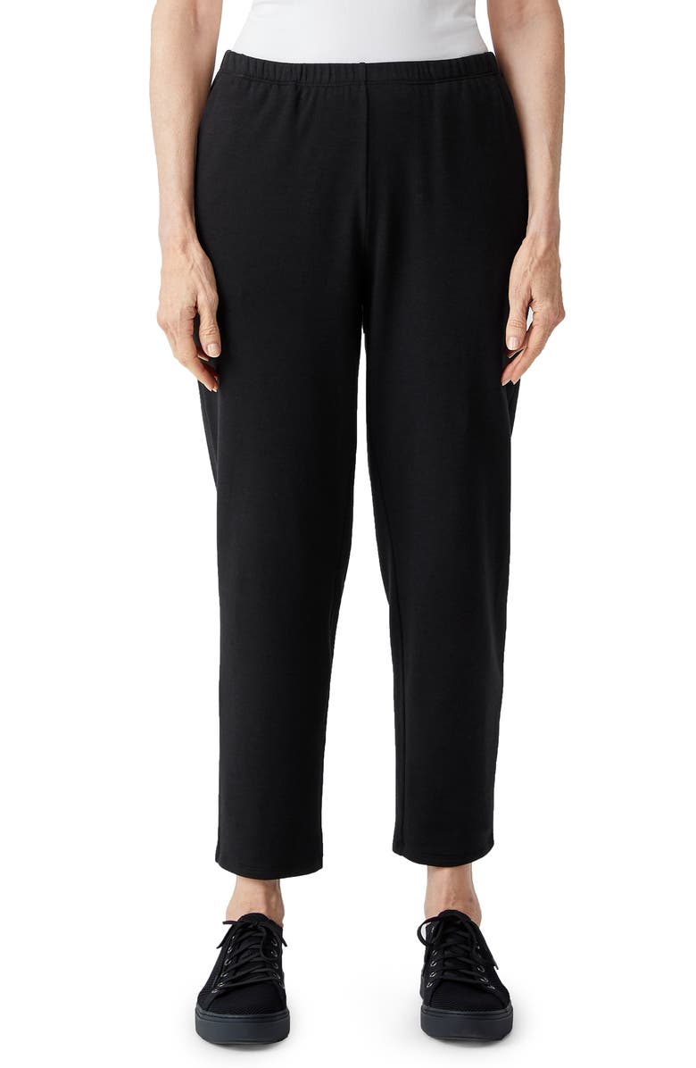 Eileen Fisher Cozy Brushed Terry Tapered Ankle Pants, Main, color, 