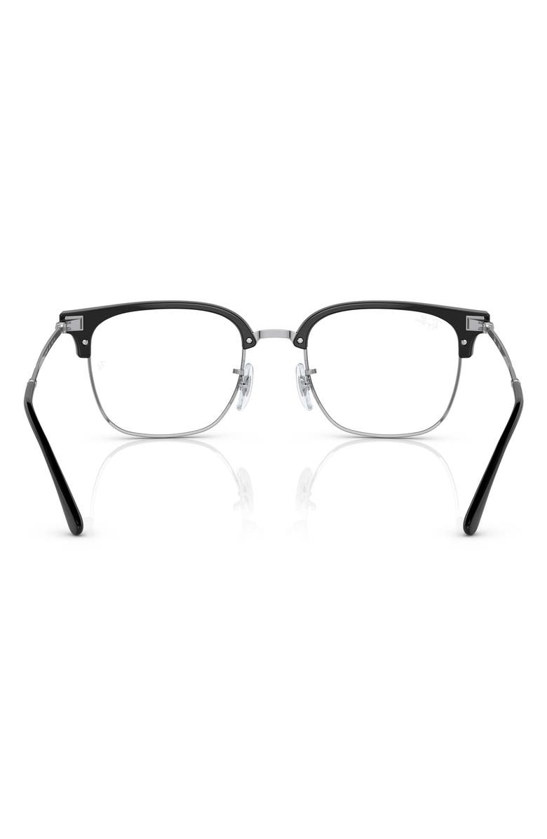 Ray-Ban New Clubmaster 51mm Square Optical Glasses, Alternate, color, Black Silver