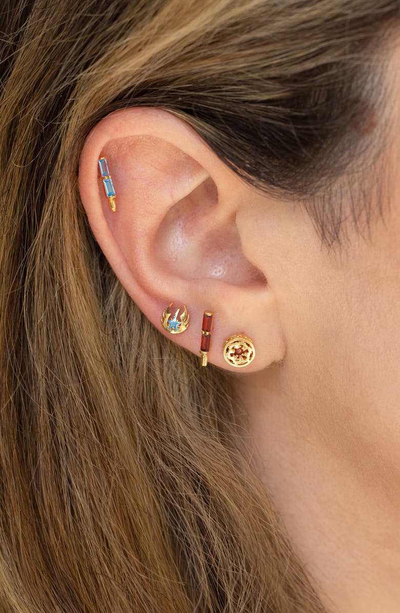 Girls Crew Star Wars<sup
™</sup
 Choose Your Side Set of 4 Mismatched Stud Earrings, Alternate, color, Gold