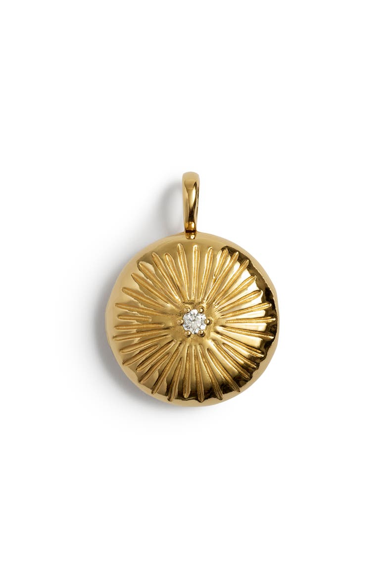 Diamond Essentials Locket Charm Pendant, Main, color, 18K GOLD VERMEIL / LAB DIAMOND