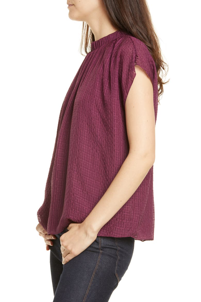 Gathered Silk Top, Alternate, color, PURPLE NECTAR