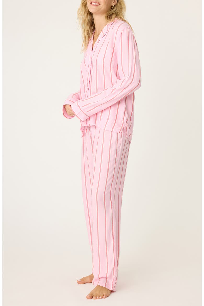 Stripe Hype Pajamas & Head Wrap Set, Alternate, color, CANDY PINK