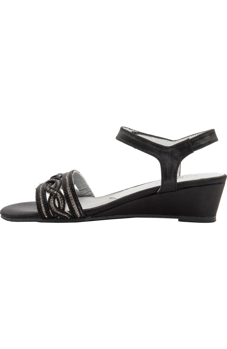 David Tate Indigo Wedge Sandal, Alternate, color, Black