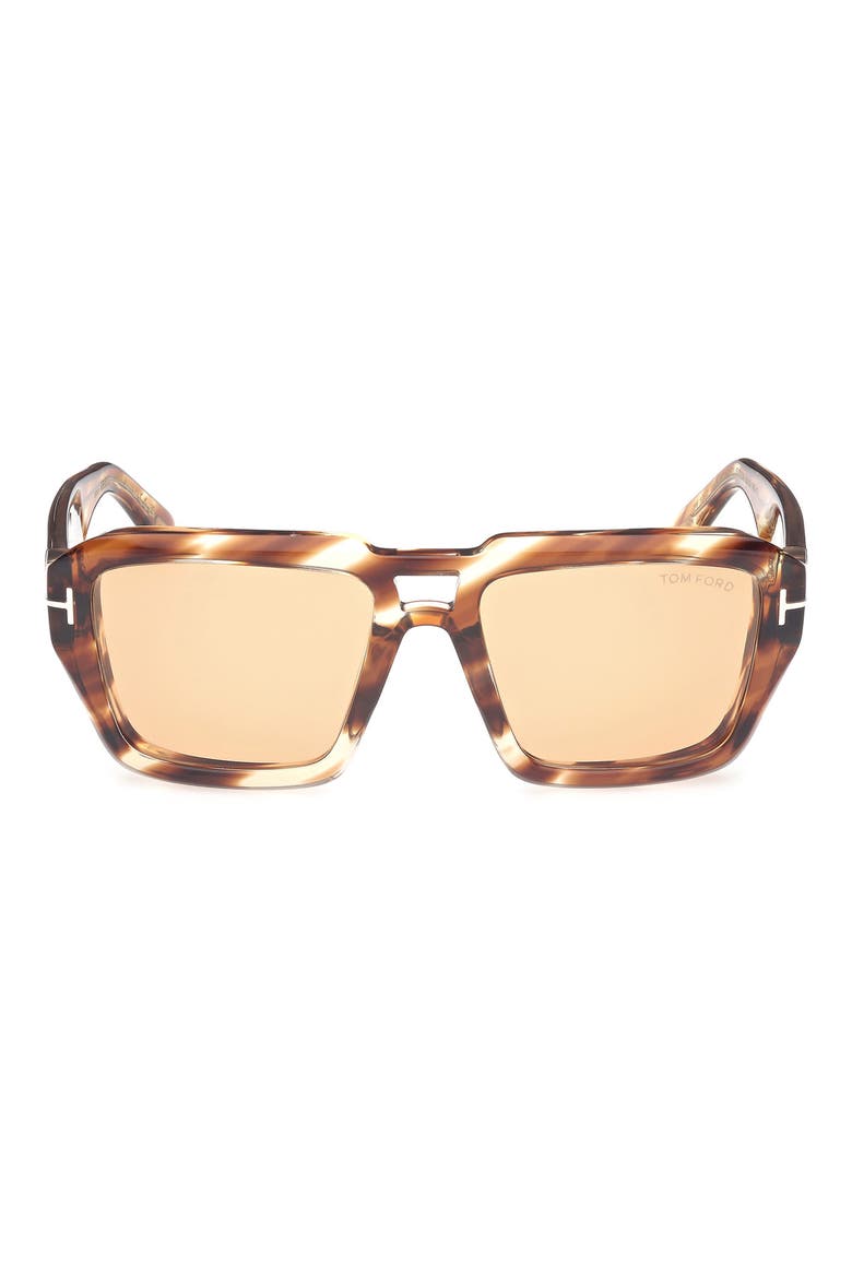 Icon 56mm Navigator Sunglasses, Main, color, STRIPED BROWN YELLOW/ ORANGE