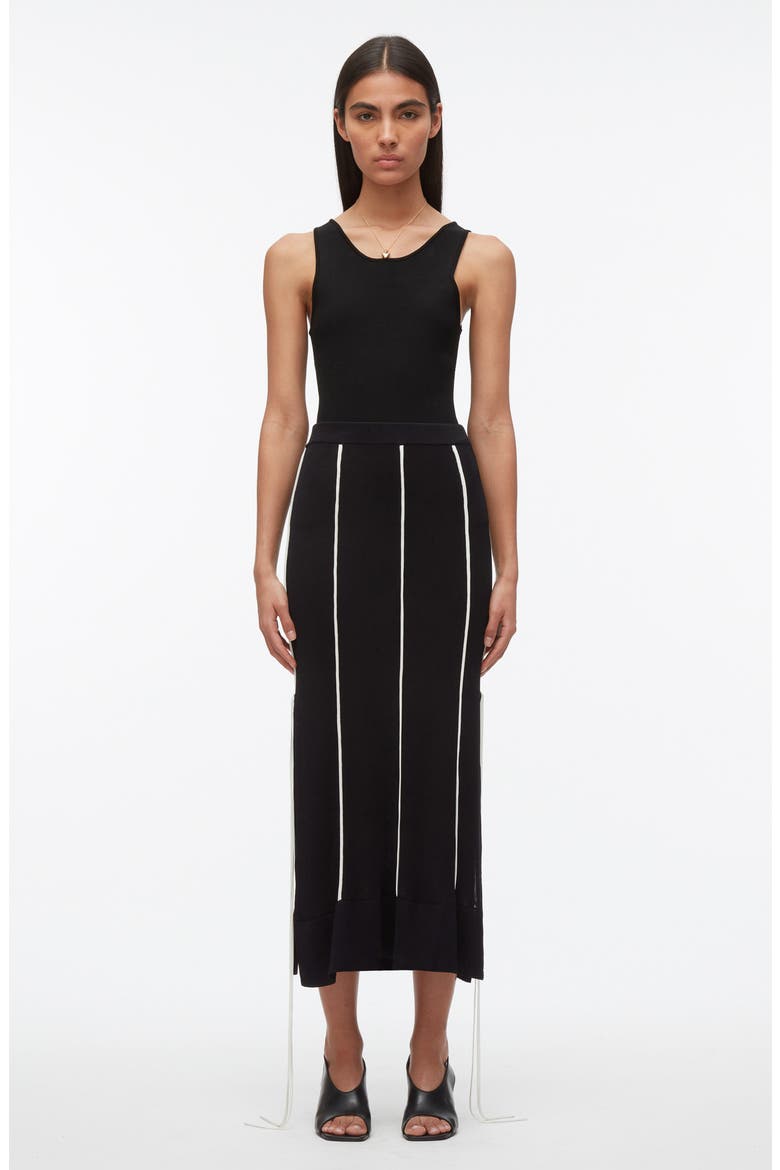 Piped Knit Midi Skirt, Alternate, color, MIDNIGHT-IVORY