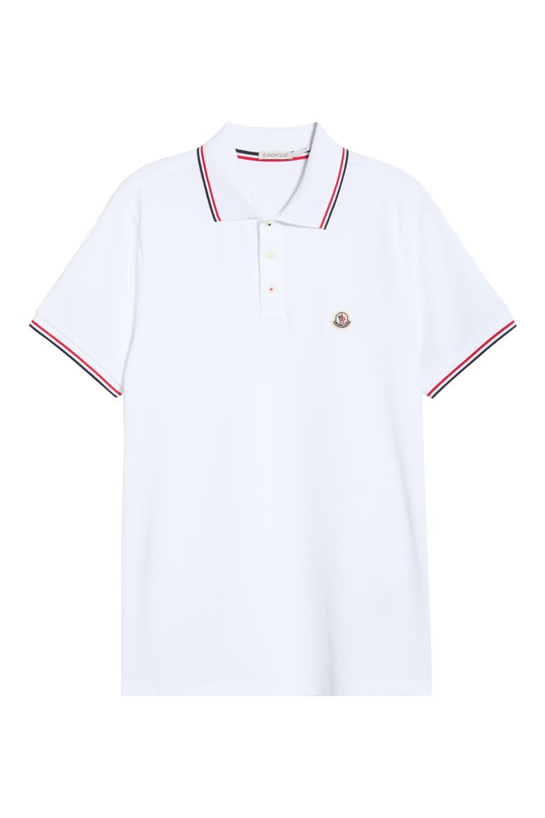 Tipped Cotton Piqué Polo, Alternate, color, WHITE