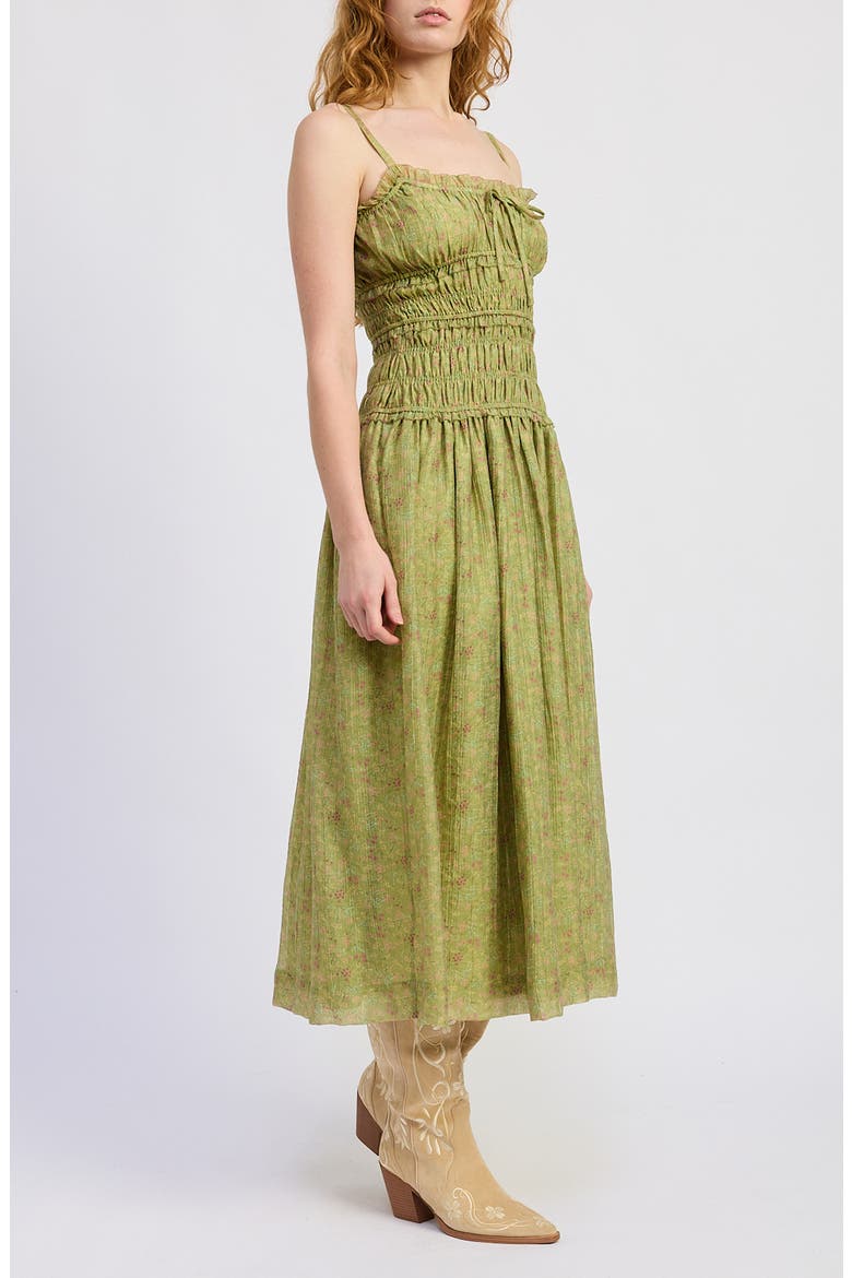 Jenny Midi Dress, Alternate, color, LIGHT GREEN DITSY