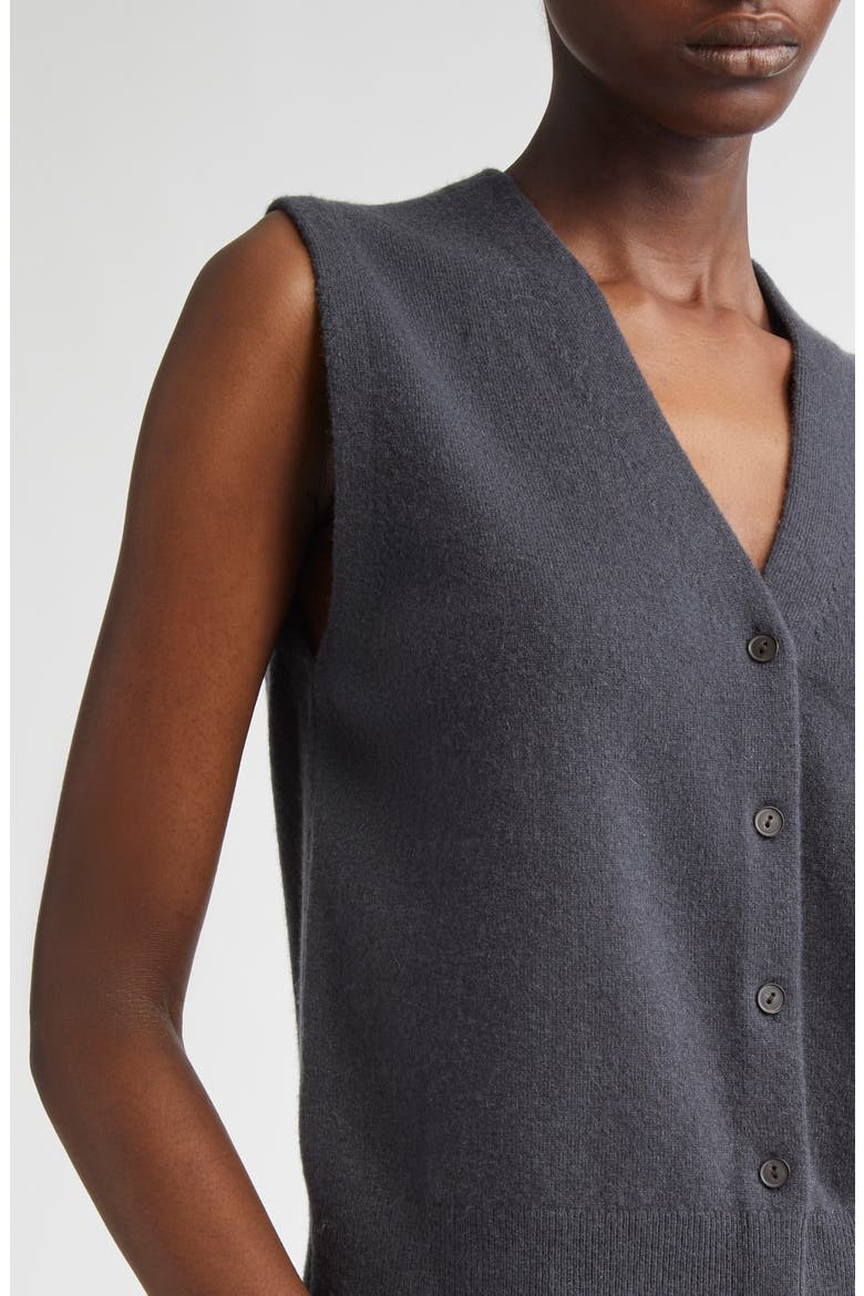 Shrunken Button Wool & Cashmere Blend Vest, Alternate, color, GRAPHITE
