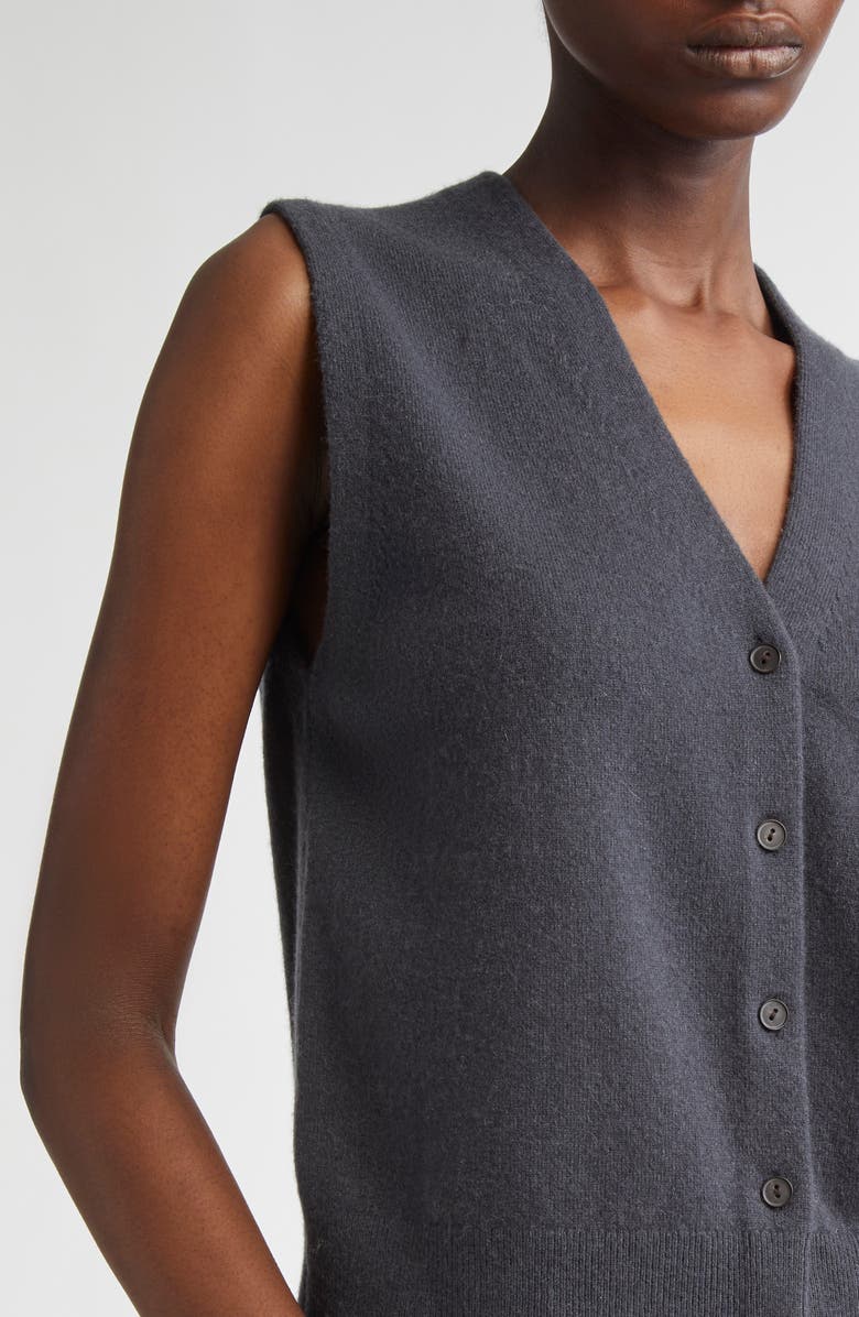Vince Shrunken Button Wool & Cashmere Blend Vest, Alternate, color, Graphite