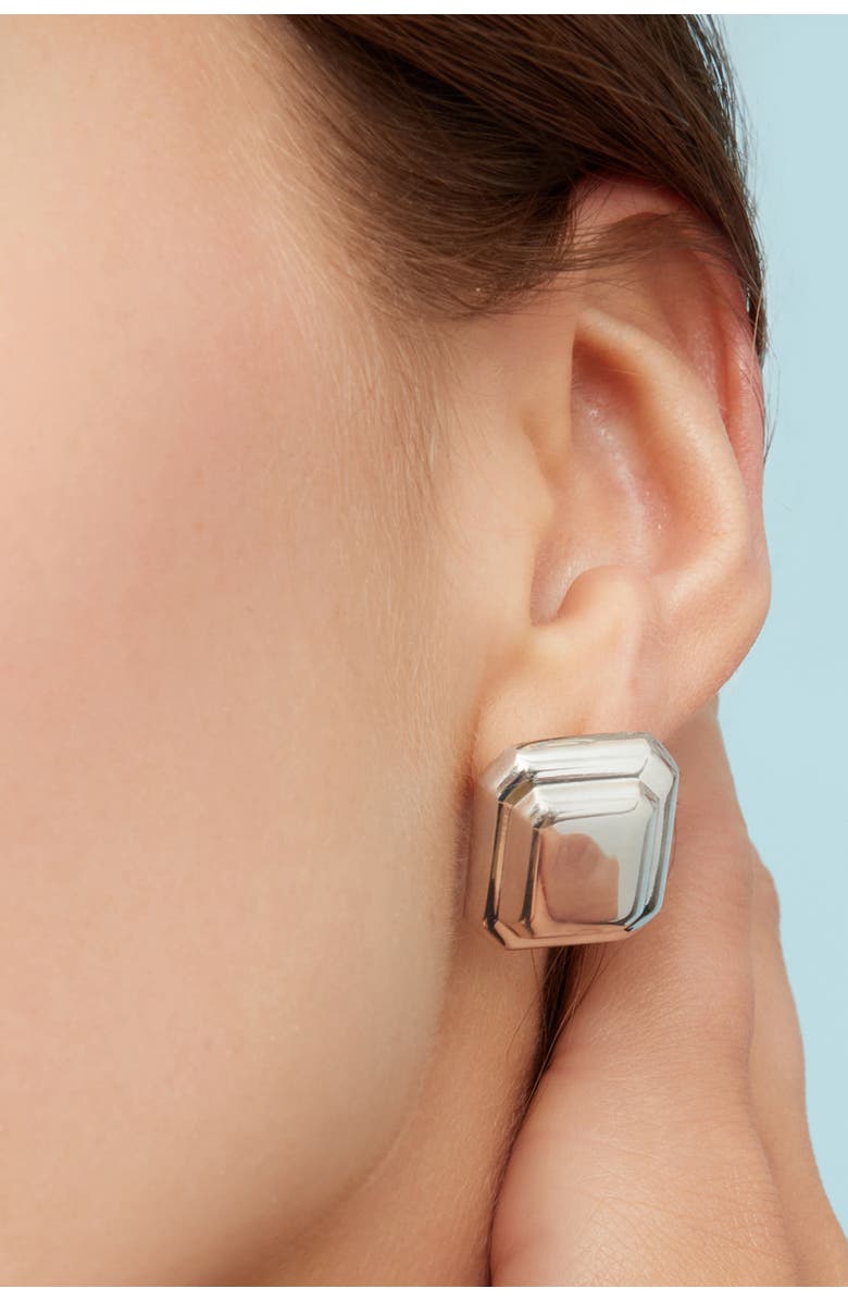 Oradina Sterling Silver Cufflink Button Studs, Alternate, color, Silver