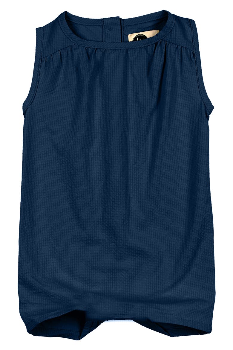 Kids' Textured Grid Romper, Main, color, ROYAL BLUE